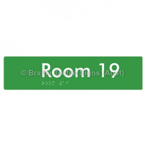 Braille Sign Room 19 - Braille Tactile Signs Aust. - BTS248-19-blu - Custom Signs - Fast Shipping - High Quality - Australian Made & Owned