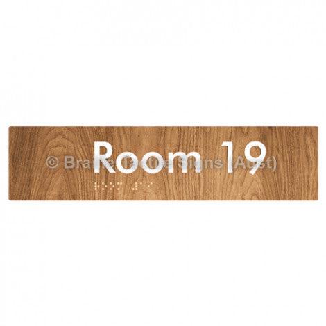 Braille Sign Room 19 - Braille Tactile Signs Aust. - BTS248-19-blu - Custom Signs - Fast Shipping - High Quality - Australian Made & Owned
