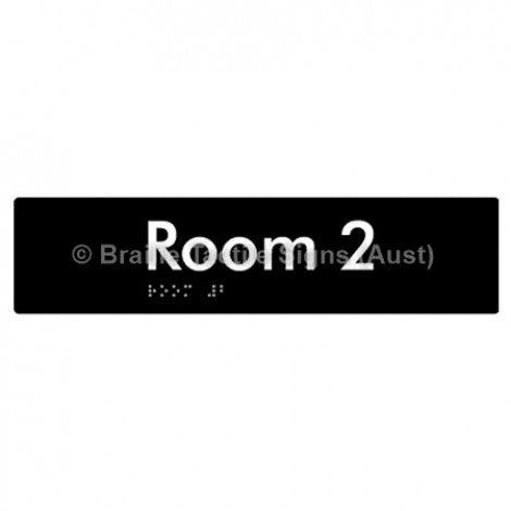 Braille Sign Room 2 - Braille Tactile Signs Aust. - BTS248-02-blk - Custom Signs - Fast Shipping - High Quality - Australian Made & Owned