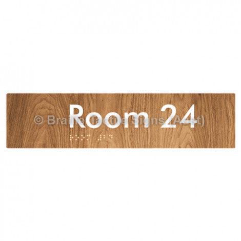 Braille Sign Room 24 - Braille Tactile Signs Aust. - BTS248-24-wdg - Custom Signs - Fast Shipping - High Quality - Australian Made & Owned