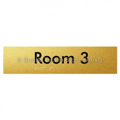 Braille Sign Room 3 - Braille Tactile Signs Aust. - BTS248-03-aliG - Custom Signs - Fast Shipping - High Quality - Australian Made & Owned