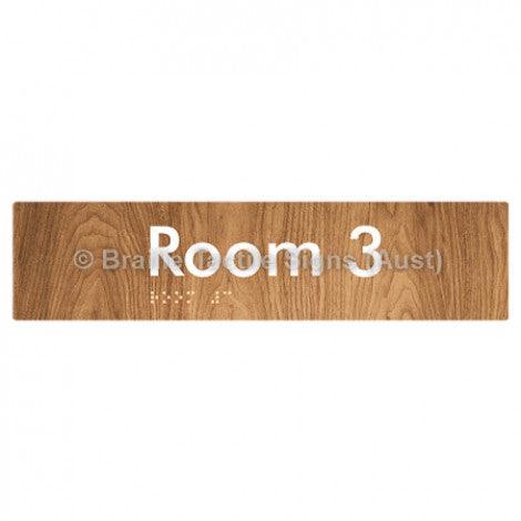 Braille Sign Room 3 - Braille Tactile Signs Aust. - BTS248-03-wdg - Custom Signs - Fast Shipping - High Quality - Australian Made & Owned