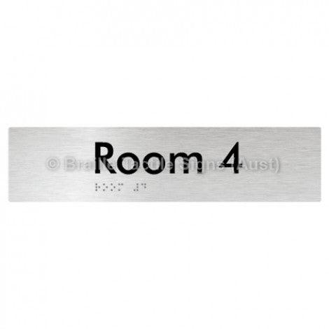 Braille Sign Room 4 - Braille Tactile Signs Aust. - BTS248-04-aliB - Custom Signs - Fast Shipping - High Quality - Australian Made & Owned