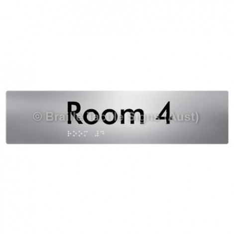 Braille Sign Room 4 - Braille Tactile Signs Aust. - BTS248-04-aliS - Custom Signs - Fast Shipping - High Quality - Australian Made & Owned