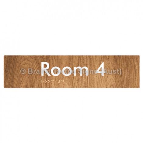Braille Sign Room 4 - Braille Tactile Signs Aust. - BTS248-04-wdg - Custom Signs - Fast Shipping - High Quality - Australian Made & Owned