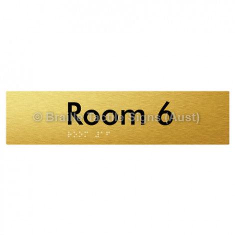 Braille Sign Room 6 - Braille Tactile Signs Aust. - BTS248-06-blu - Custom Signs - Fast Shipping - High Quality - Australian Made & Owned