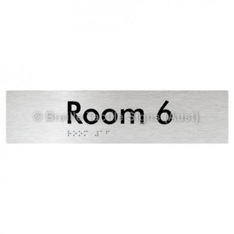 Braille Sign Room 6 - Braille Tactile Signs Aust. - BTS248-06-aliB - Custom Signs - Fast Shipping - High Quality - Australian Made & Owned