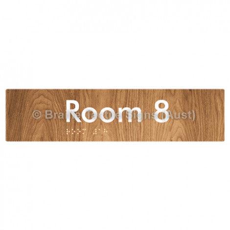 Braille Sign Room 8 - Braille Tactile Signs Aust. - BTS248-08-wdg - Custom Signs - Fast Shipping - High Quality - Australian Made & Owned