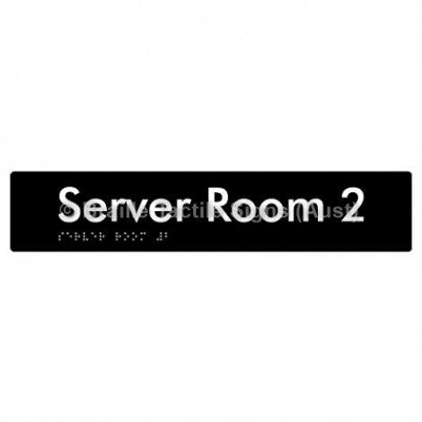 Braille Sign Server Room 2 - Braille Tactile Signs Aust. - BTS253-02-blk - Custom Signs - Fast Shipping - High Quality - Australian Made & Owned