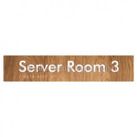 Braille Sign Server Room 3 - Braille Tactile Signs Aust. - BTS253-03-wdg - Custom Signs - Fast Shipping - High Quality - Australian Made & Owned