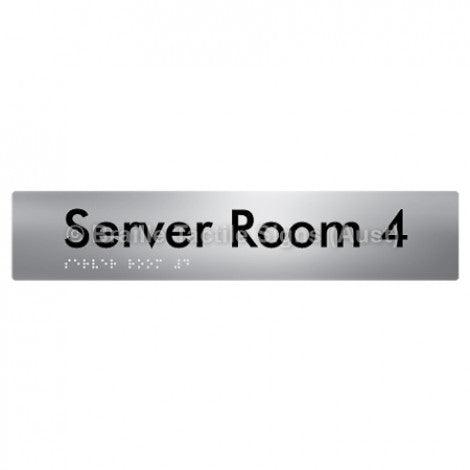 Braille Sign Server Room 4 - Braille Tactile Signs Aust. - BTS253-04-aliS - Custom Signs - Fast Shipping - High Quality - Australian Made & Owned
