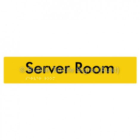 Braille Sign Server Room - Braille Tactile Signs Aust. - BTS253-yel - Custom Signs - Fast Shipping - High Quality - Australian Made & Owned
