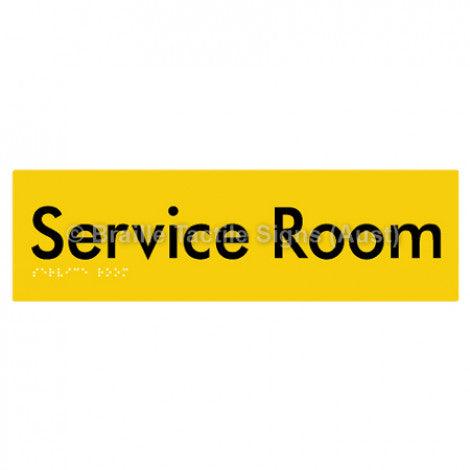 Braille Sign Service Room - Braille Tactile Signs Aust. - BTS88-yel - Custom Signs - Fast Shipping - High Quality - Australian Made & Owned