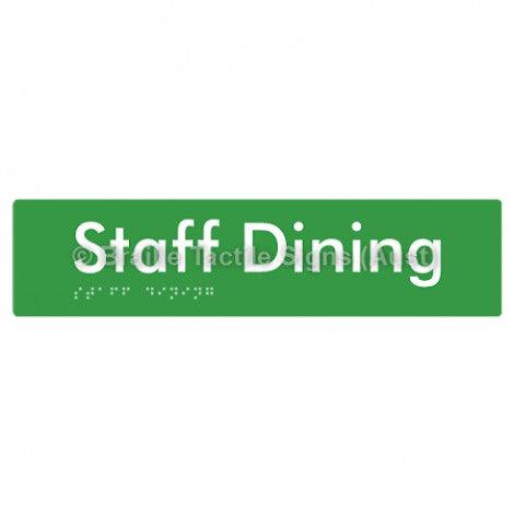 Braille Sign Staff Dining - Braille Tactile Signs Aust. - BTS243-grn - Custom Signs - Fast Shipping - High Quality - Australian Made & Owned