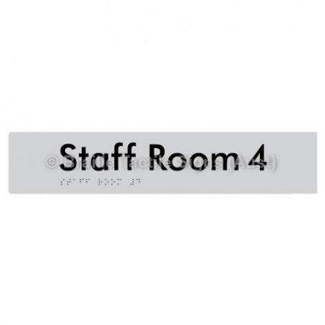 Braille Sign Staff Room 4 - Braille Tactile Signs Aust. - BTS251-04-slv - Custom Signs - Fast Shipping - High Quality - Australian Made & Owned