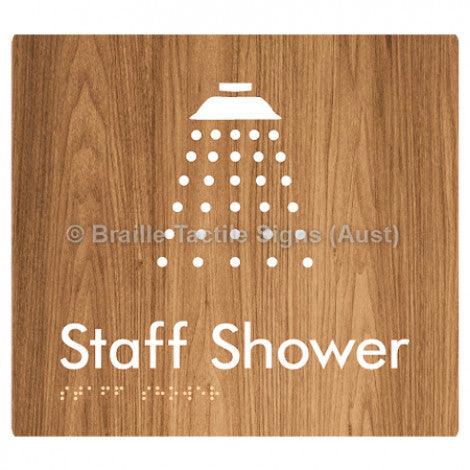 Braille Sign Staff Shower - Braille Tactile Signs Aust. - BTS62-wdg - Custom Signs - Fast Shipping - High Quality - Australian Made & Owned
