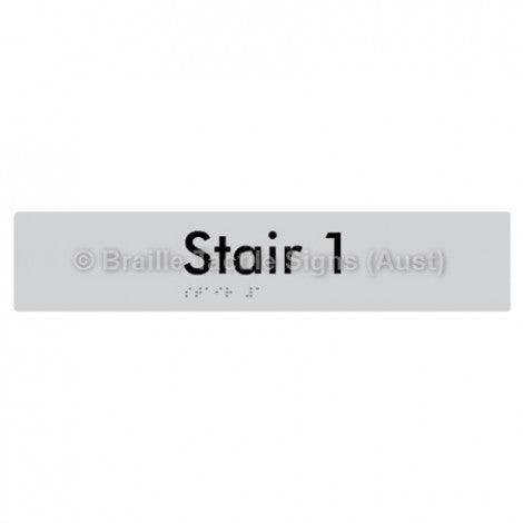 Braille Sign Stair 1 - Braille Tactile Signs Aust. - BTS259-01-slv - Custom Signs - Fast Shipping - High Quality - Australian Made & Owned