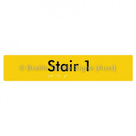 Braille Sign Stair 1 - Braille Tactile Signs Aust. - BTS259-01-yel - Custom Signs - Fast Shipping - High Quality - Australian Made & Owned