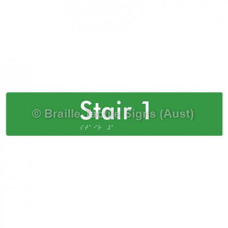Braille Sign Stair 1 - Braille Tactile Signs Aust. - BTS259-01-grn - Custom Signs - Fast Shipping - High Quality - Australian Made & Owned