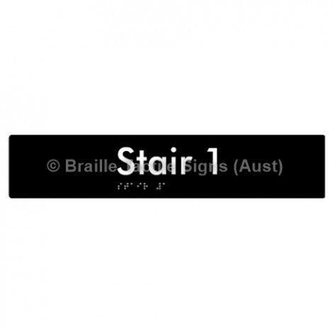 Braille Sign Stair 1 - Braille Tactile Signs Aust. - BTS259-01-blk - Custom Signs - Fast Shipping - High Quality - Australian Made & Owned