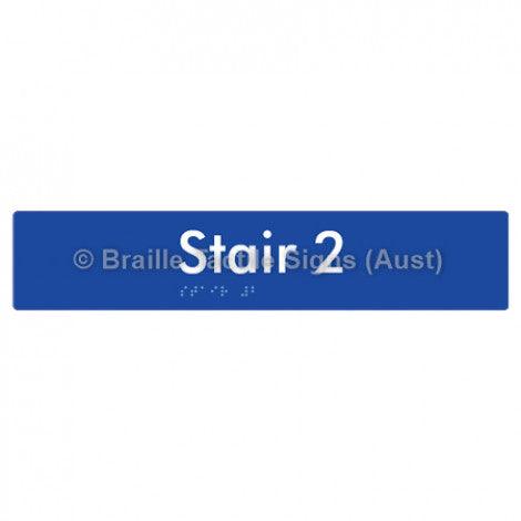 Braille Sign Stair 2 - Braille Tactile Signs Aust. - BTS259-02-blu - Custom Signs - Fast Shipping - High Quality - Australian Made & Owned