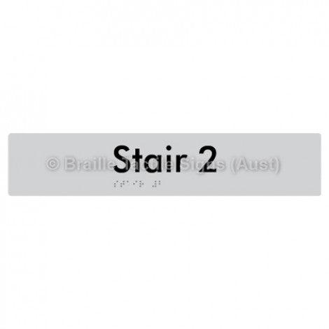 Braille Sign Stair 2 - Braille Tactile Signs Aust. - BTS259-02-slv - Custom Signs - Fast Shipping - High Quality - Australian Made & Owned