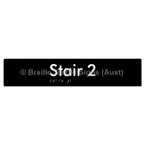 Braille Sign Stair 2 - Braille Tactile Signs Aust. - BTS259-02-blk - Custom Signs - Fast Shipping - High Quality - Australian Made & Owned