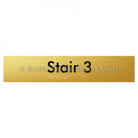 Braille Sign Stair 3 - Braille Tactile Signs Aust. - BTS259-03-aliG - Custom Signs - Fast Shipping - High Quality - Australian Made & Owned