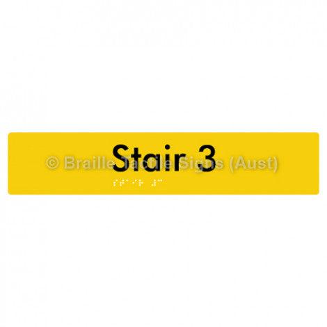 Braille Sign Stair 3 - Braille Tactile Signs Aust. - BTS259-03-yel - Custom Signs - Fast Shipping - High Quality - Australian Made & Owned