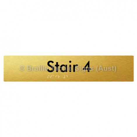 Braille Sign Stair 4 - Braille Tactile Signs Aust. - BTS259-04-aliG - Custom Signs - Fast Shipping - High Quality - Australian Made & Owned