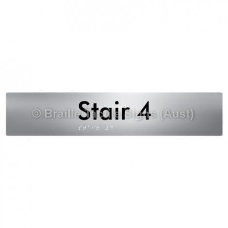Braille Sign Stair 4 - Braille Tactile Signs Aust. - BTS259-04-aliS - Custom Signs - Fast Shipping - High Quality - Australian Made & Owned