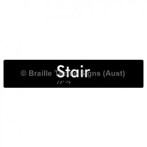 Braille Sign Stair - Braille Tactile Signs Aust. - BTS259-blk - Custom Signs - Fast Shipping - High Quality - Australian Made & Owned
