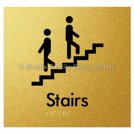 Braille Sign Stairs - Braille Tactile Signs Aust. - BTS34-aliG - Custom Signs - Fast Shipping - High Quality - Australian Made & Owned