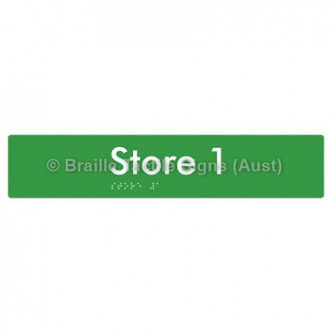 Braille Sign Store 1 - Braille Tactile Signs Aust. - BTS257-01-grn - Custom Signs - Fast Shipping - High Quality - Australian Made & Owned