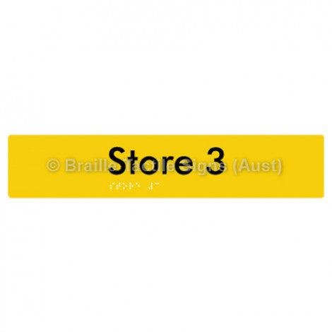 Braille Sign Store 3 - Braille Tactile Signs Aust. - BTS257-03-yel - Custom Signs - Fast Shipping - High Quality - Australian Made & Owned