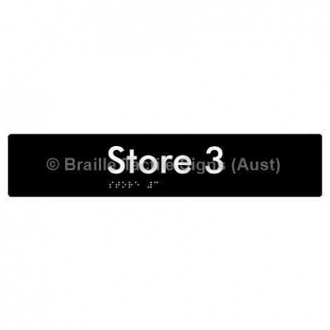 Braille Sign Store 3 - Braille Tactile Signs Aust. - BTS257-03-blk - Custom Signs - Fast Shipping - High Quality - Australian Made & Owned