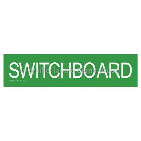 Braille Sign SWITCHBOARD - Braille Tactile Signs Aust. - BTS206-grn - Custom Signs - Fast Shipping - High Quality - Australian Made & Owned