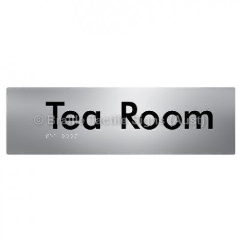 Braille Sign Tea Room - Braille Tactile Signs Aust. - BTS125-blu - Custom Signs - Fast Shipping - High Quality - Australian Made & Owned