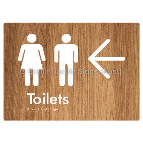 Braille Sign Toilets w/ Large Arrow: - Braille Tactile Signs Aust. - BTS68->L-wdg - Custom Signs - Fast Shipping - High Quality - Australian Made & Owned