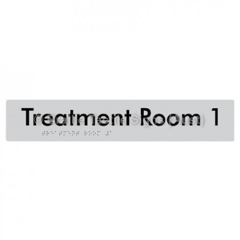 Braille Sign Treatment Room 1 - Braille Tactile Signs Aust. - BTS254-01-slv - Custom Signs - Fast Shipping - High Quality - Australian Made & Owned