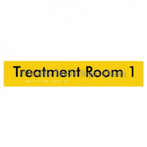 Braille Sign Treatment Room 1 - Braille Tactile Signs Aust. - BTS254-01-yel - Custom Signs - Fast Shipping - High Quality - Australian Made & Owned