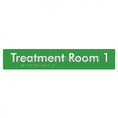 Braille Sign Treatment Room 1 - Braille Tactile Signs Aust. - BTS254-01-grn - Custom Signs - Fast Shipping - High Quality - Australian Made & Owned