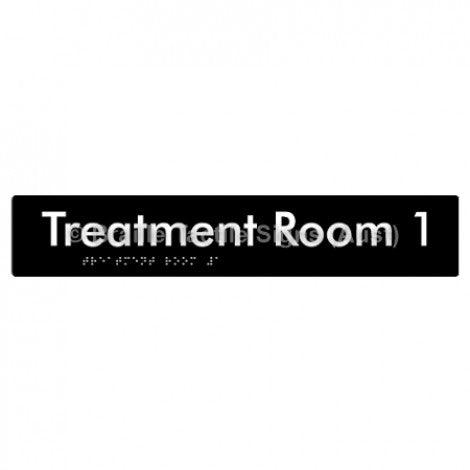 Braille Sign Treatment Room 1 - Braille Tactile Signs Aust. - BTS254-01-blk - Custom Signs - Fast Shipping - High Quality - Australian Made & Owned