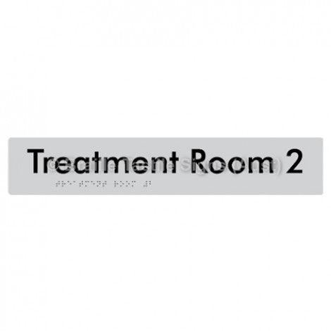 Braille Sign Treatment Room 2 - Braille Tactile Signs Aust. - BTS254-02-slv - Custom Signs - Fast Shipping - High Quality - Australian Made & Owned
