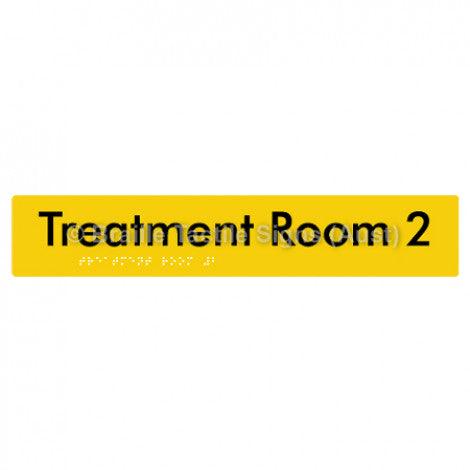 Braille Sign Treatment Room 2 - Braille Tactile Signs Aust. - BTS254-02-yel - Custom Signs - Fast Shipping - High Quality - Australian Made & Owned