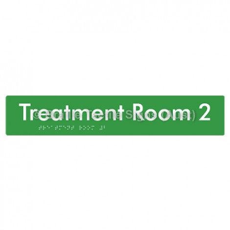 Braille Sign Treatment Room 2 - Braille Tactile Signs Aust. - BTS254-02-grn - Custom Signs - Fast Shipping - High Quality - Australian Made & Owned