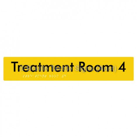 Braille Sign Treatment Room 4 - Braille Tactile Signs Aust. - BTS254-04-yel - Custom Signs - Fast Shipping - High Quality - Australian Made & Owned