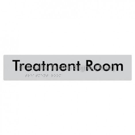 Braille Sign Treatment Room - Braille Tactile Signs Aust. - BTS254-slv - Custom Signs - Fast Shipping - High Quality - Australian Made & Owned