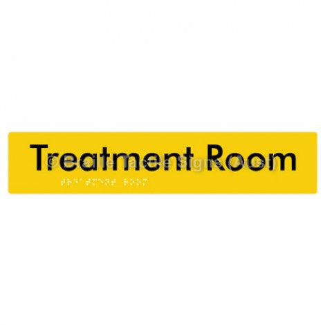 Braille Sign Treatment Room - Braille Tactile Signs Aust. - BTS254-yel - Custom Signs - Fast Shipping - High Quality - Australian Made & Owned