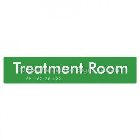 Braille Sign Treatment Room - Braille Tactile Signs Aust. - BTS254-grn - Custom Signs - Fast Shipping - High Quality - Australian Made & Owned